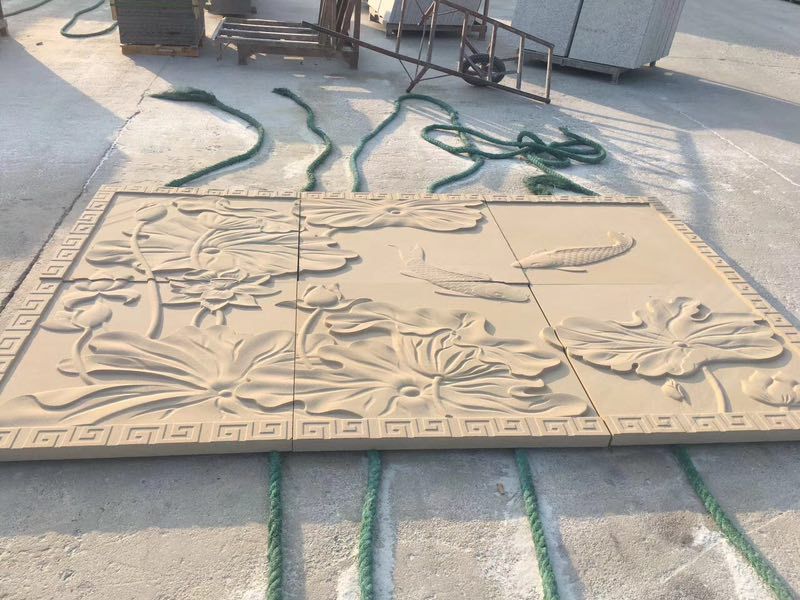 山东黄砂岩雕刻浮雕阴刻 石材阴刻 浮雕 砂岩异型