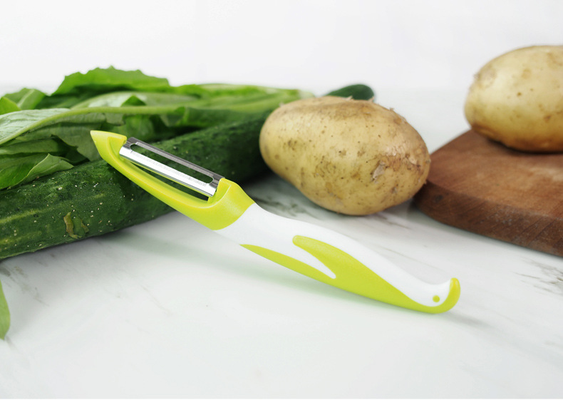 厨房一字型削皮刨片器 不锈钢瓜果削切刨片刀 果皮刨子果皮刀fda