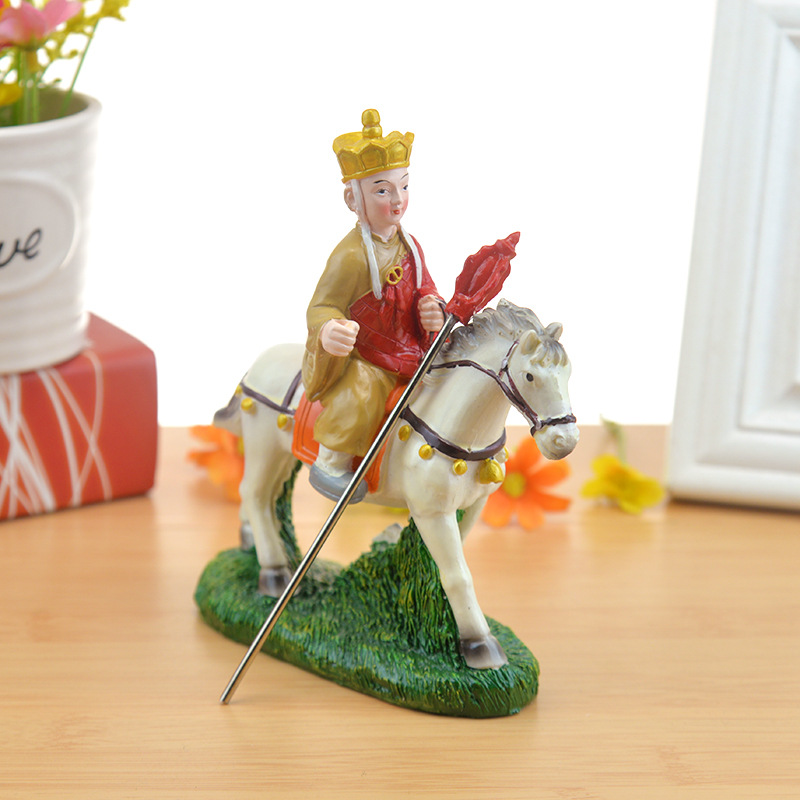 西游记骑马唐僧汽车摆件创意树脂白龙马三藏法师金蝉子旅游工艺品