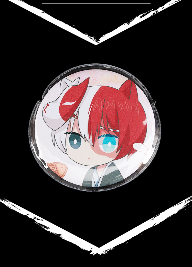 【黑鸭动漫】吧唧保护套 动漫透明圆形爱心徽章套挂件保护套周边