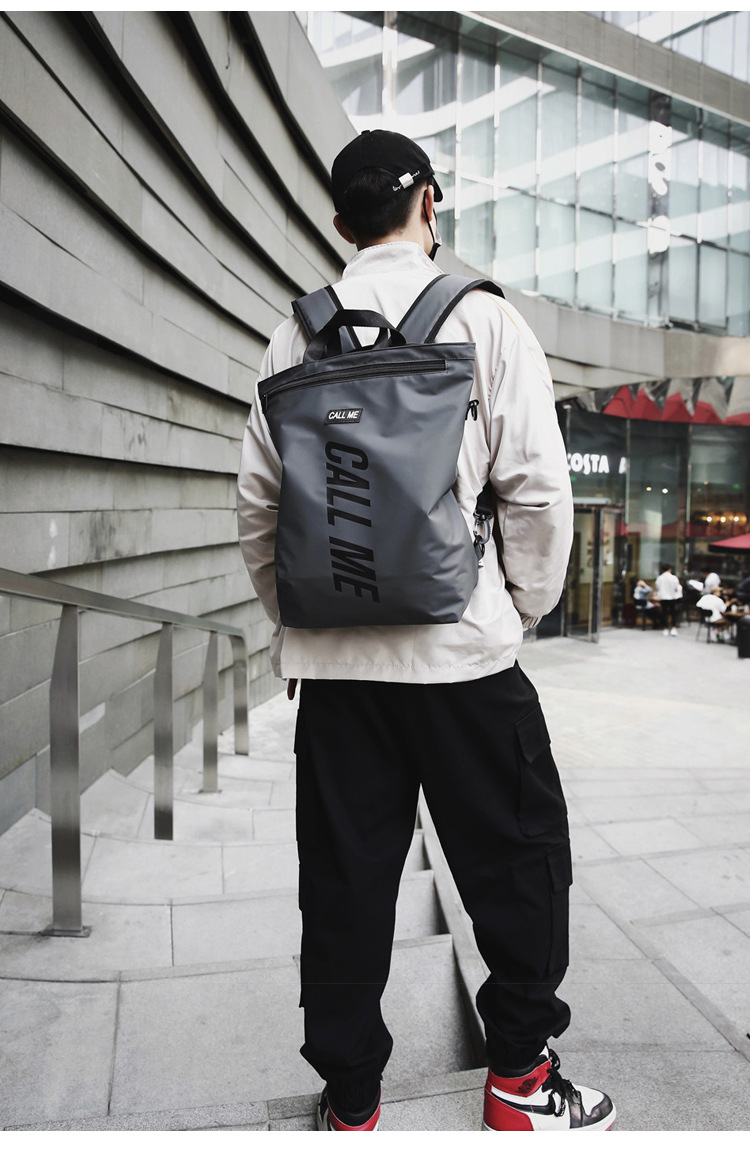 双肩包男简约日韩潮搭大学生书包女情侣多功能休闲轻便男士小背包