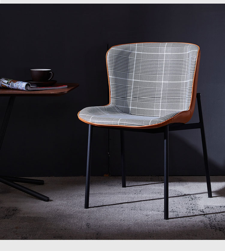 金属椅子现代简约北欧轻奢家用咖啡厅餐厅售楼处洽谈铁艺休闲餐椅