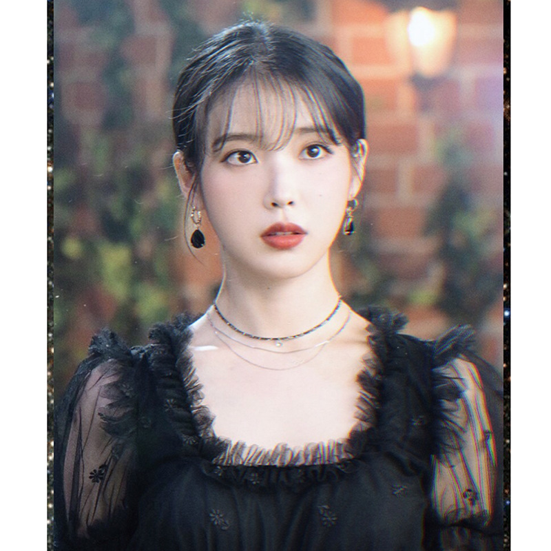 德鲁纳酒店iu李知恩同款黑色网纱拼接连衣裙秋季新款气质公主裙