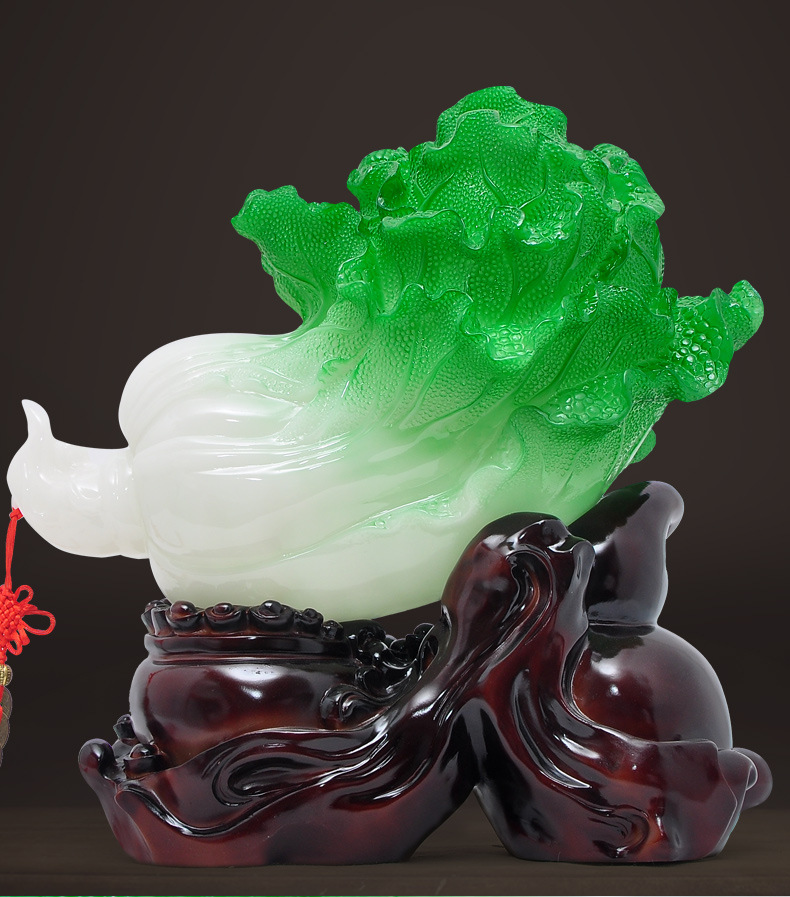 大号百财聚来玉白菜招财摆件风水家居客厅酒柜装饰品店铺开业礼品