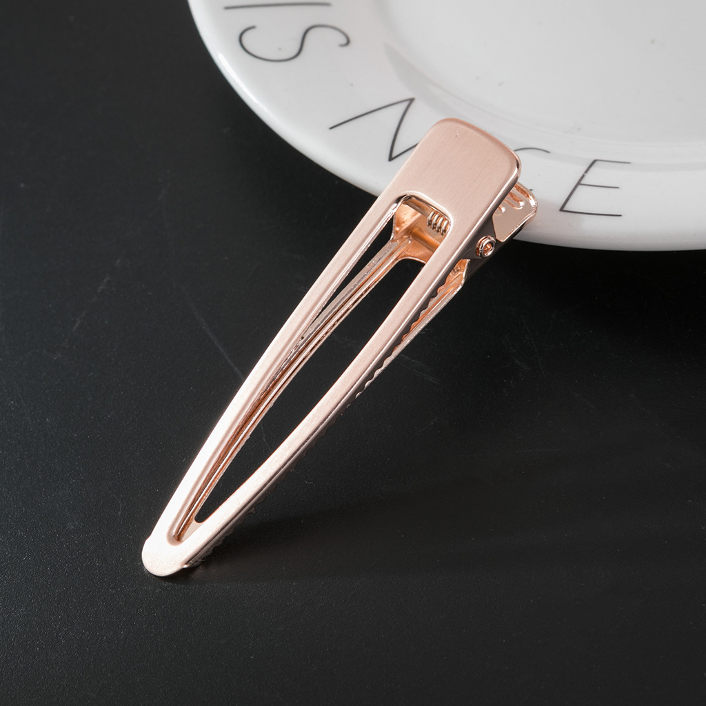 光面细长镂空拉丝鸭嘴夹时尚跨境弹簧夹速卖通亚马逊热卖发夹女