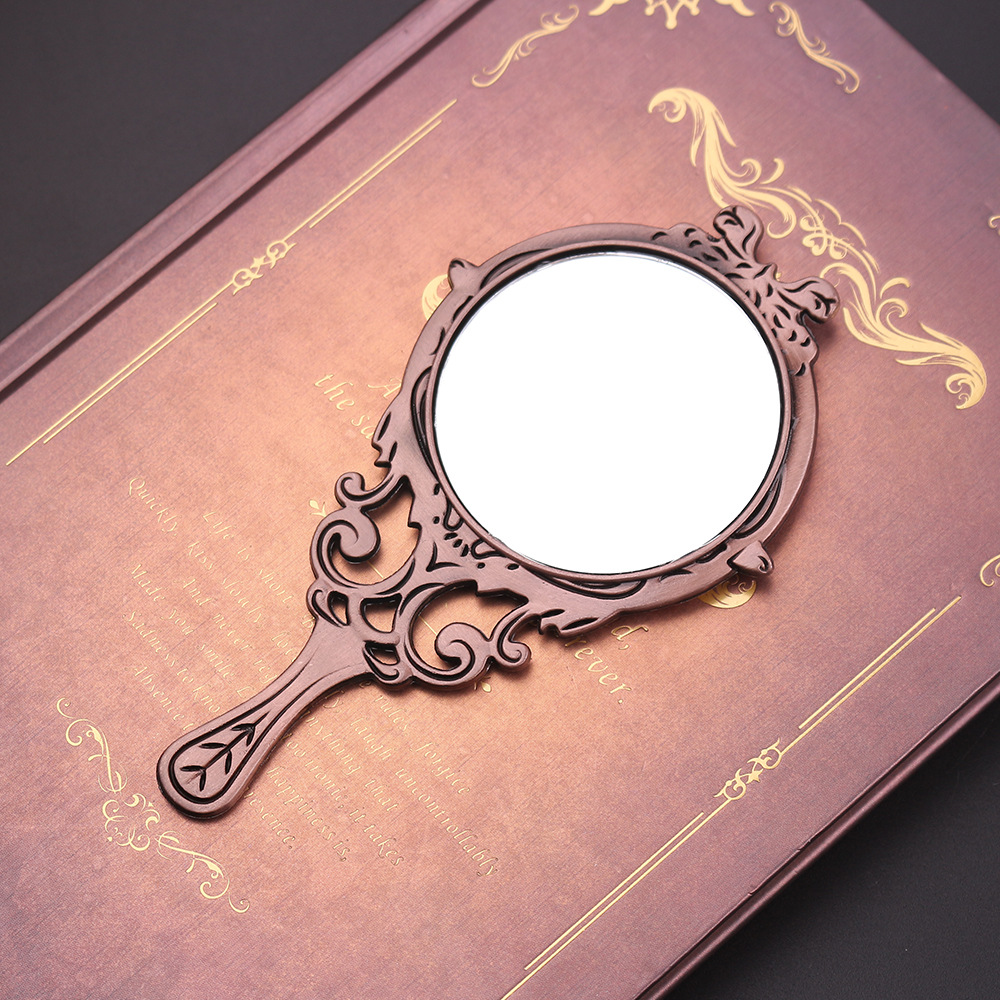 米迪狐 复古美女与野兽镜子便携活动赠品 玫瑰花可爱随身镜