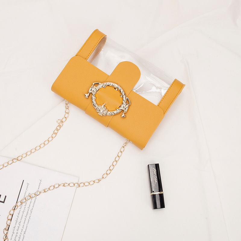 Fashion Transparent Small Square Bag Mobile Phone Shoulder Chain Women's Bag Hardware Crossbody Personalized Mini Small Change Purse Foreign Trade