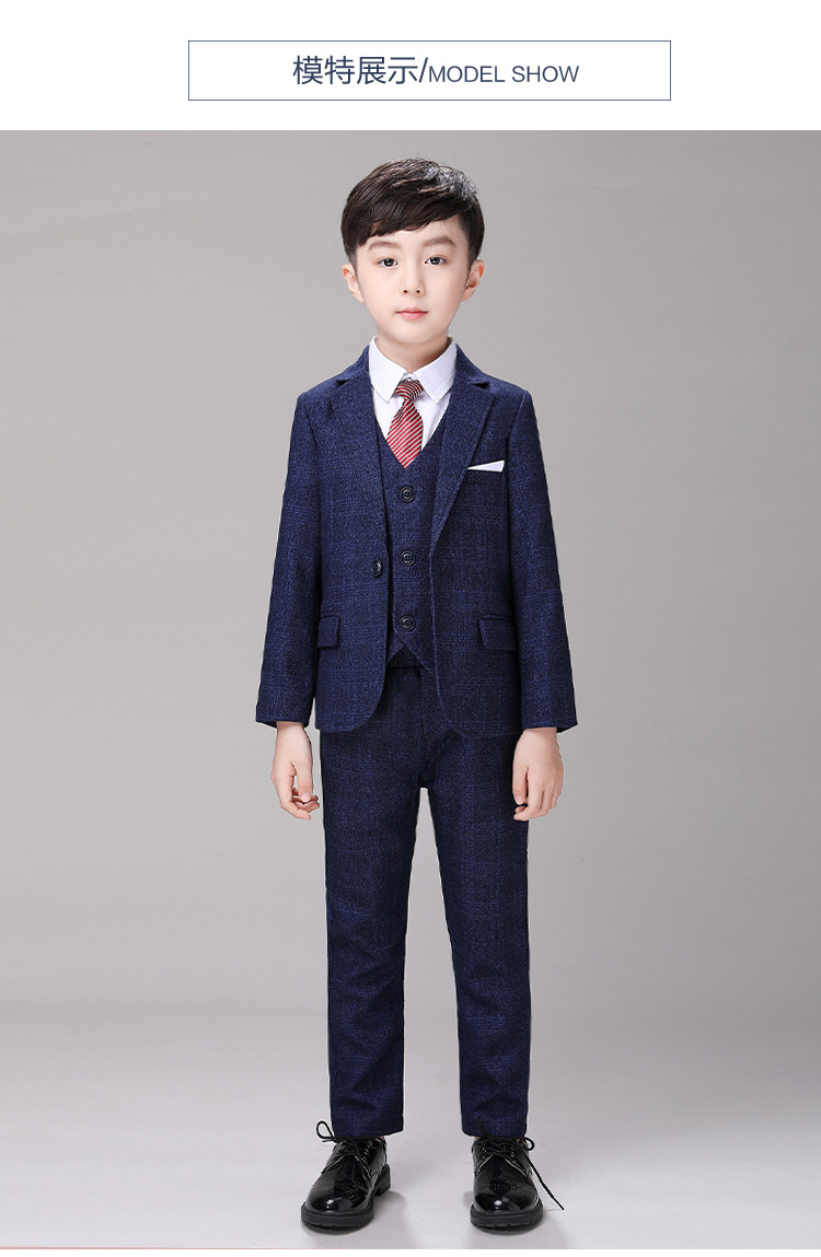 秋季新款儿童小西装男童西服外套摄影演出帅气花童礼服套装批发