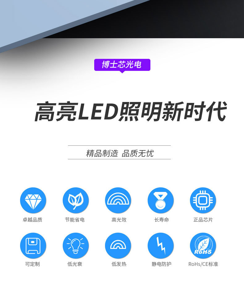 厂家直销超高亮3w仿流明灯珠45 普瑞1w3w大功率led白光金黄光灯珠