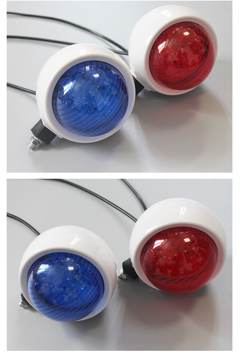 【电动车警灯】警示灯led电动车爆闪大前圆灯摩托车防水警示灯