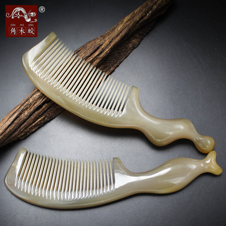 角木蛟品牌厂家批发牦牛角梳子尖尾梳男士理发梳