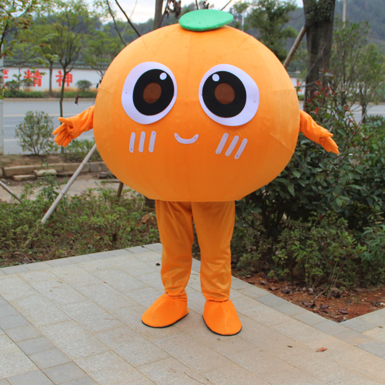 大型水果道具服装橙子公仔表演衣服行走卡通衣服柠檬娃娃桔子梨