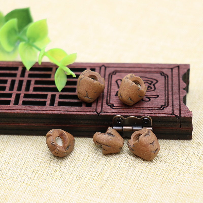 野桃学生儿童手链核雕刻手diy配件材料 宝宝无字花边篮福水桶