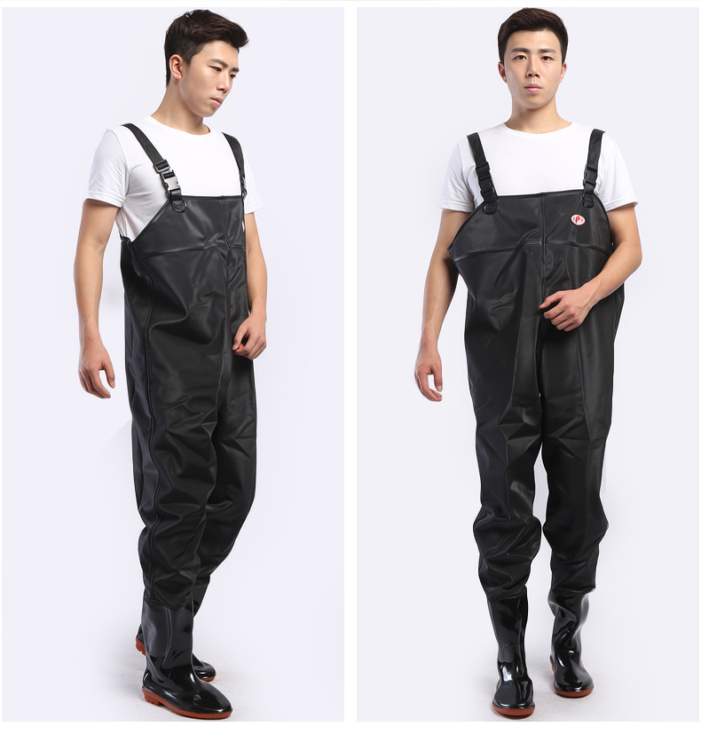 厂家直销黑色橡胶下水裤半身捕鱼裤钓鱼裤下水裤连体防水雨裤