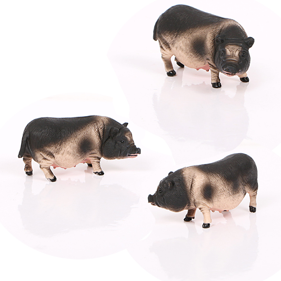 仿真农场动物模型实心静态香猪母猪野猪搪胶手办套装摆件家庭玩具