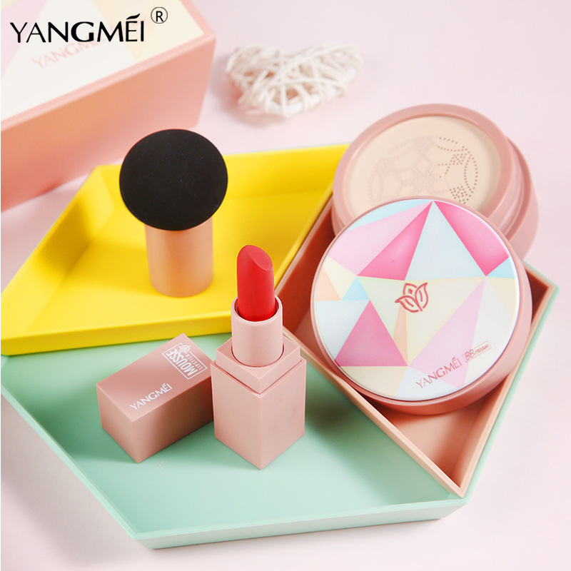 扬美气垫套盒三件彩妆套装8835