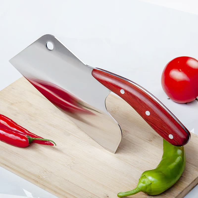 源头工厂家用菜刀厨房工具凤尾菜刀不锈钢家用切肉片厨师舒适菜刀