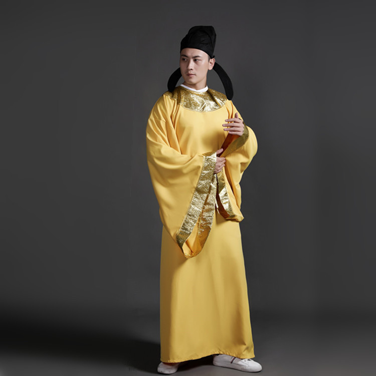 成人古装汉服男圆领唐代 李白服装古代诗人长袍套装