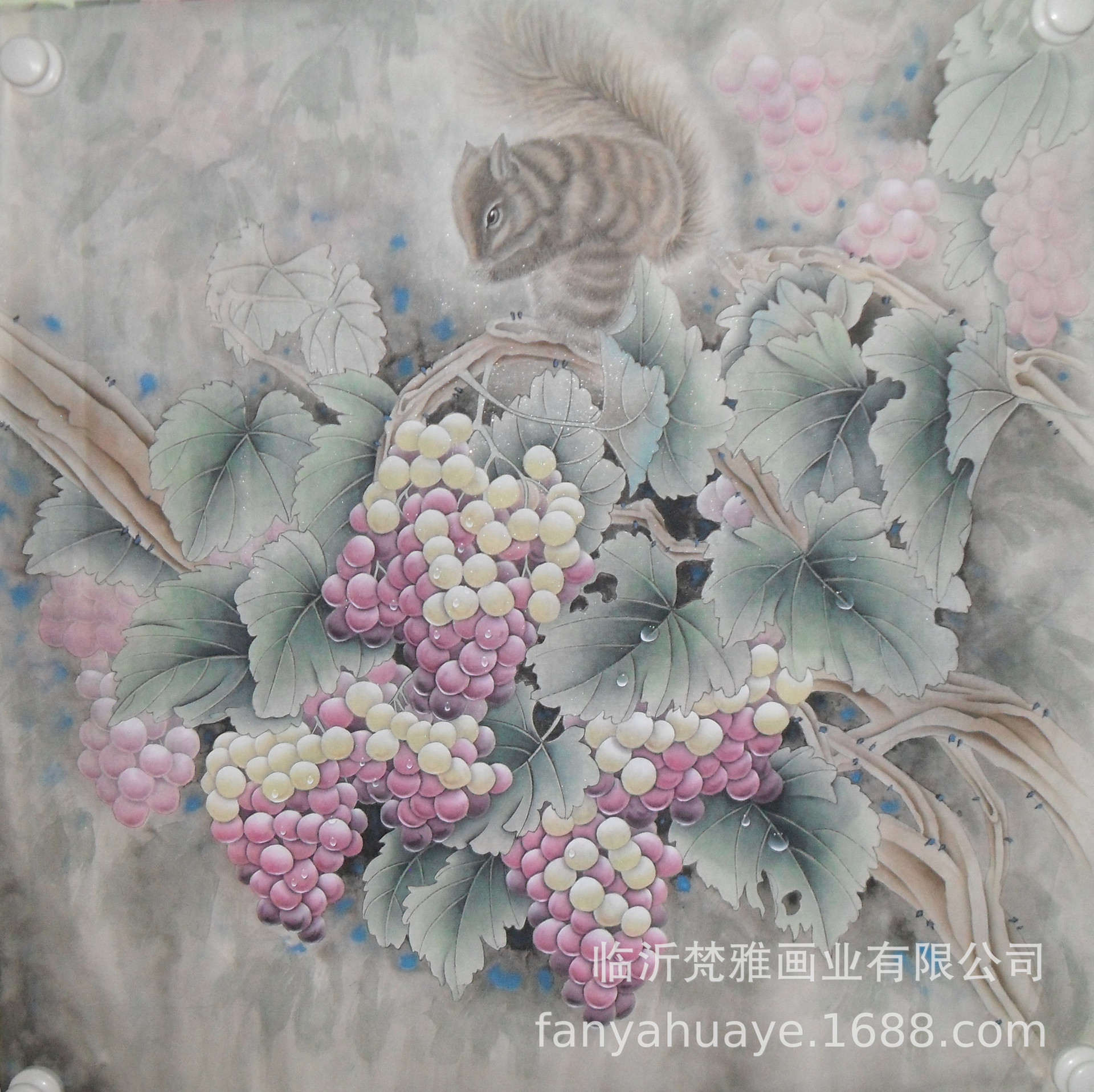 梵雅牌四尺三尺 六尺四尺斗方 三尺八尺刘春红工笔葡萄字画装饰画