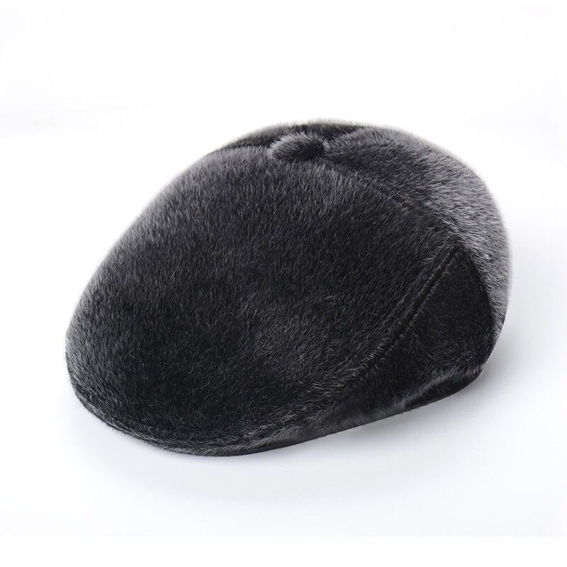 Dad Advance Hats Cold Protection Fleece Thickened Beret Winter Men's Middle-Aged and Elderly Mink-like Warm Earflaps Cap