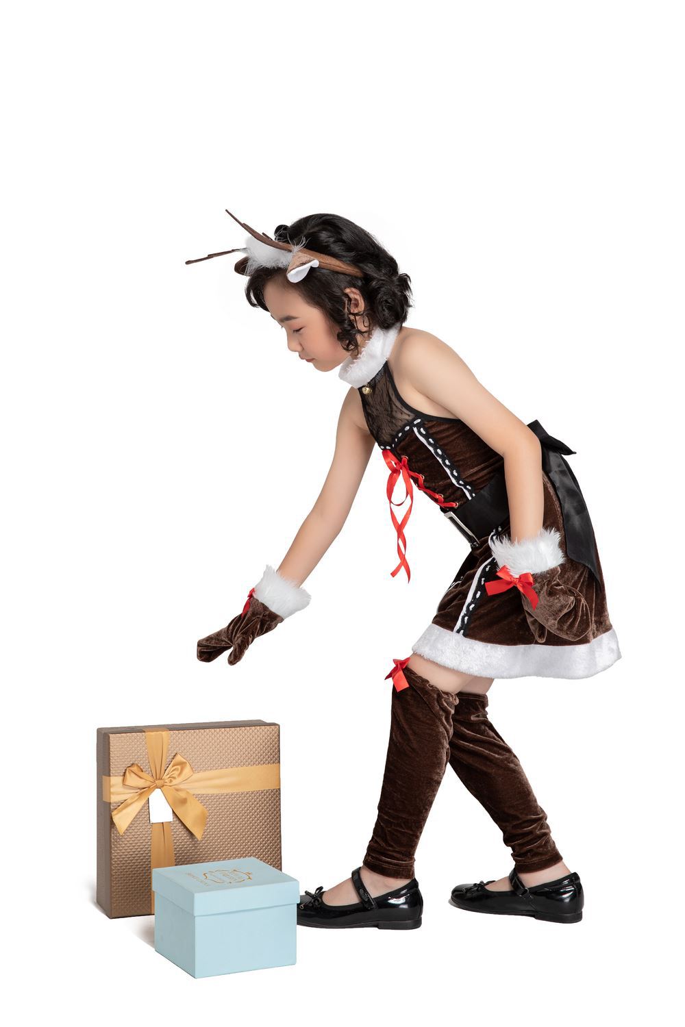 圣诞节儿童麋鹿装 圣诞节驯鹿 服装圣诞装圣诞服儿童角色扮演服装