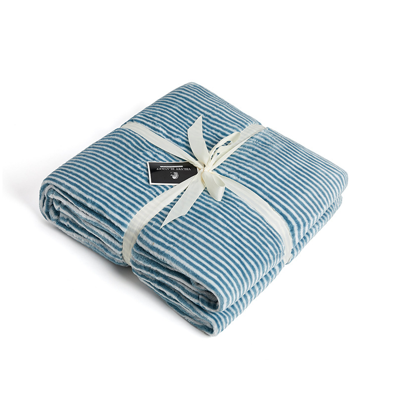 Factory Wholesale Blanket Printed Flannel Coral Fleece Air Conditioning Blanket in Stock Simple