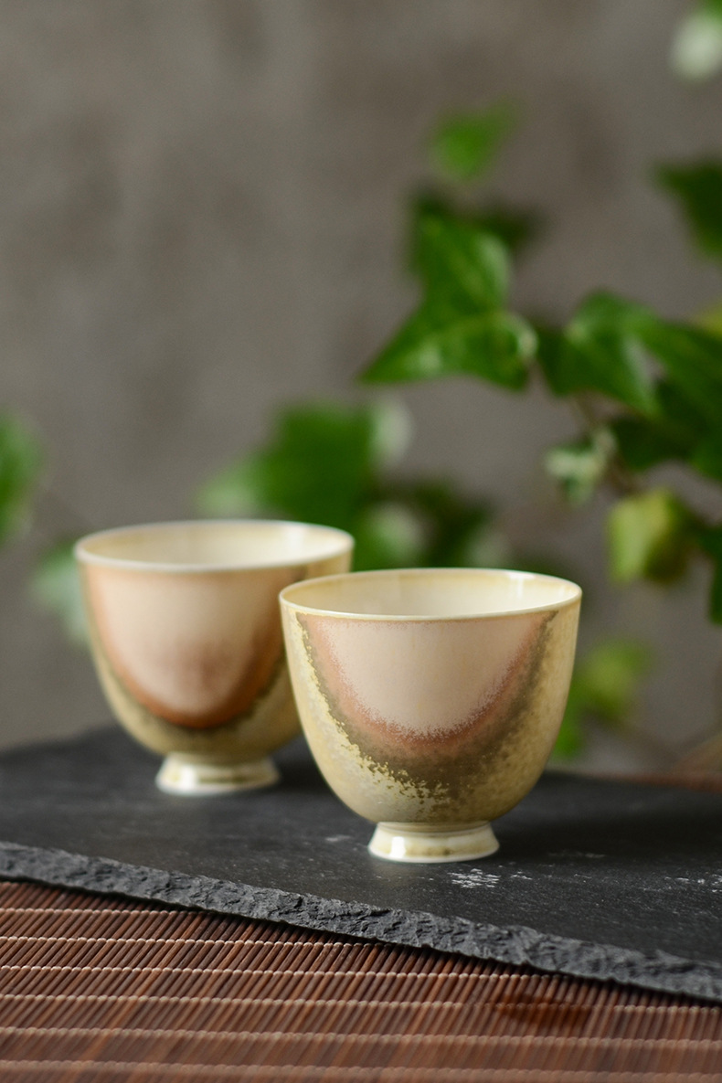 仿古柴烧手工陶瓷功夫茶具茶杯主人杯山水意境品茗杯茶壶礼盒装