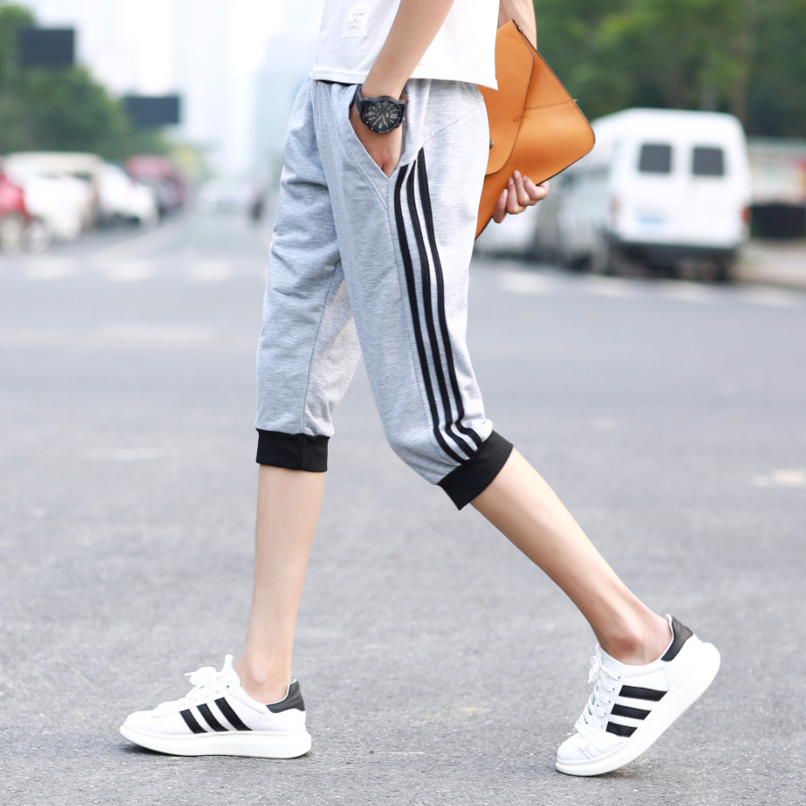 短裤男夏季休闲修身7分裤子学生韩版潮流运动中裤夏天男士七分裤