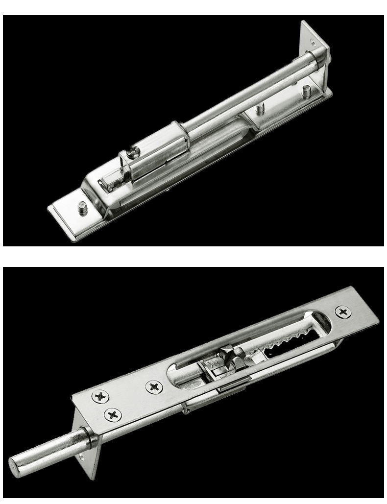 现货批发6寸天地带齿插销 暗装式防盗门安全防火暗插销铁门栓锁扣