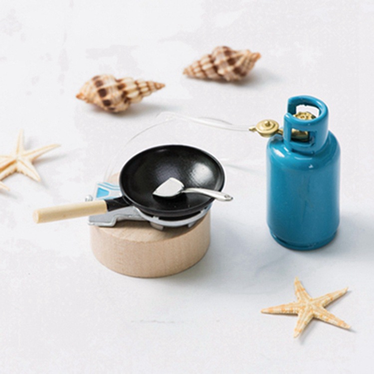 现货1:12微缩贪食玩娃娃屋配件厨房玩具摆件超迷你煤气罐 小铲头