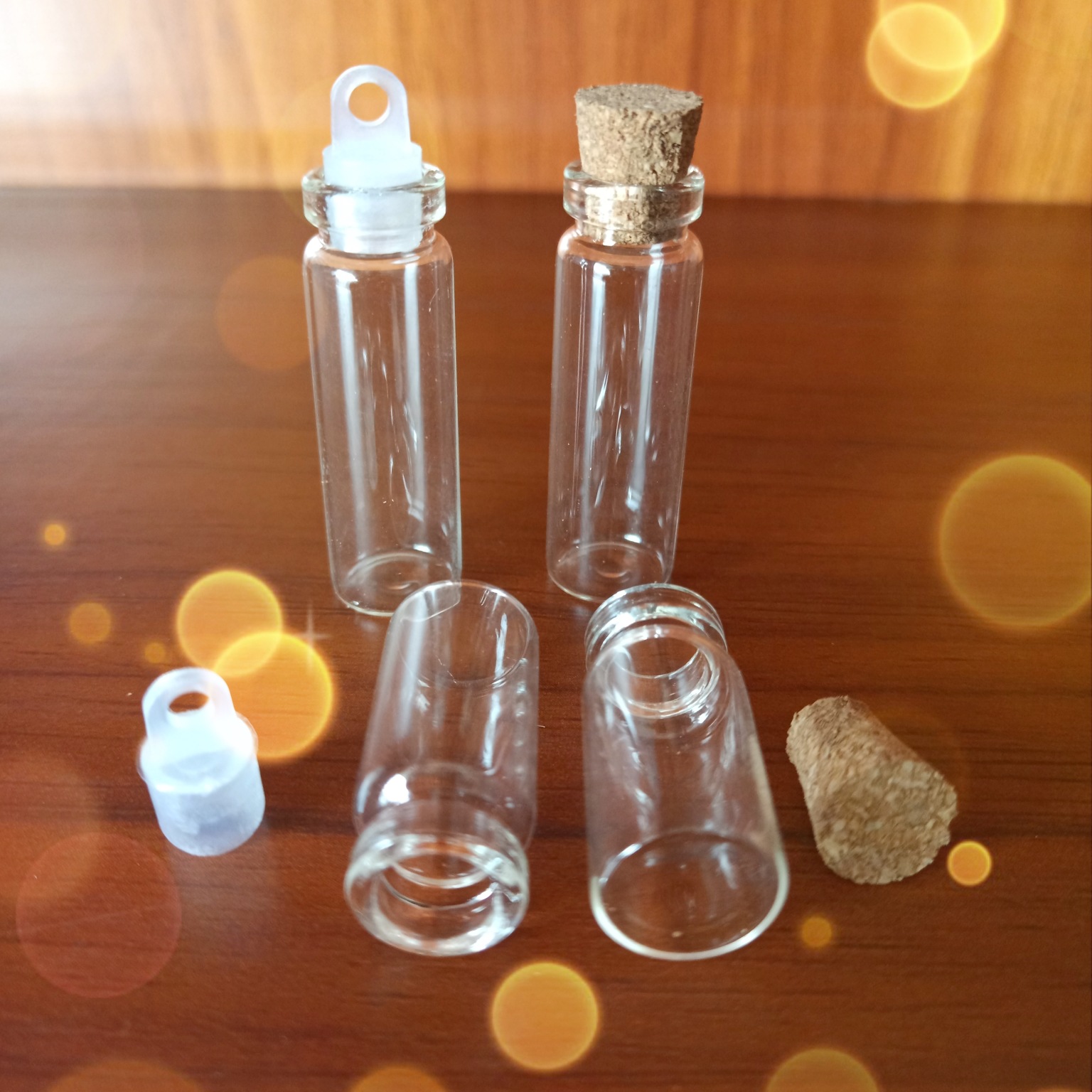 现货供应 11x35mm卡口木塞迷你小玻璃瓶子 文字工艺烤花logo印刷