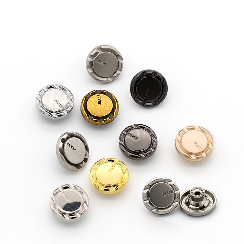 锌合金属纽扣子欧标底牛仔裤裙外套高端摇头工字厂家直销黑巴圆形