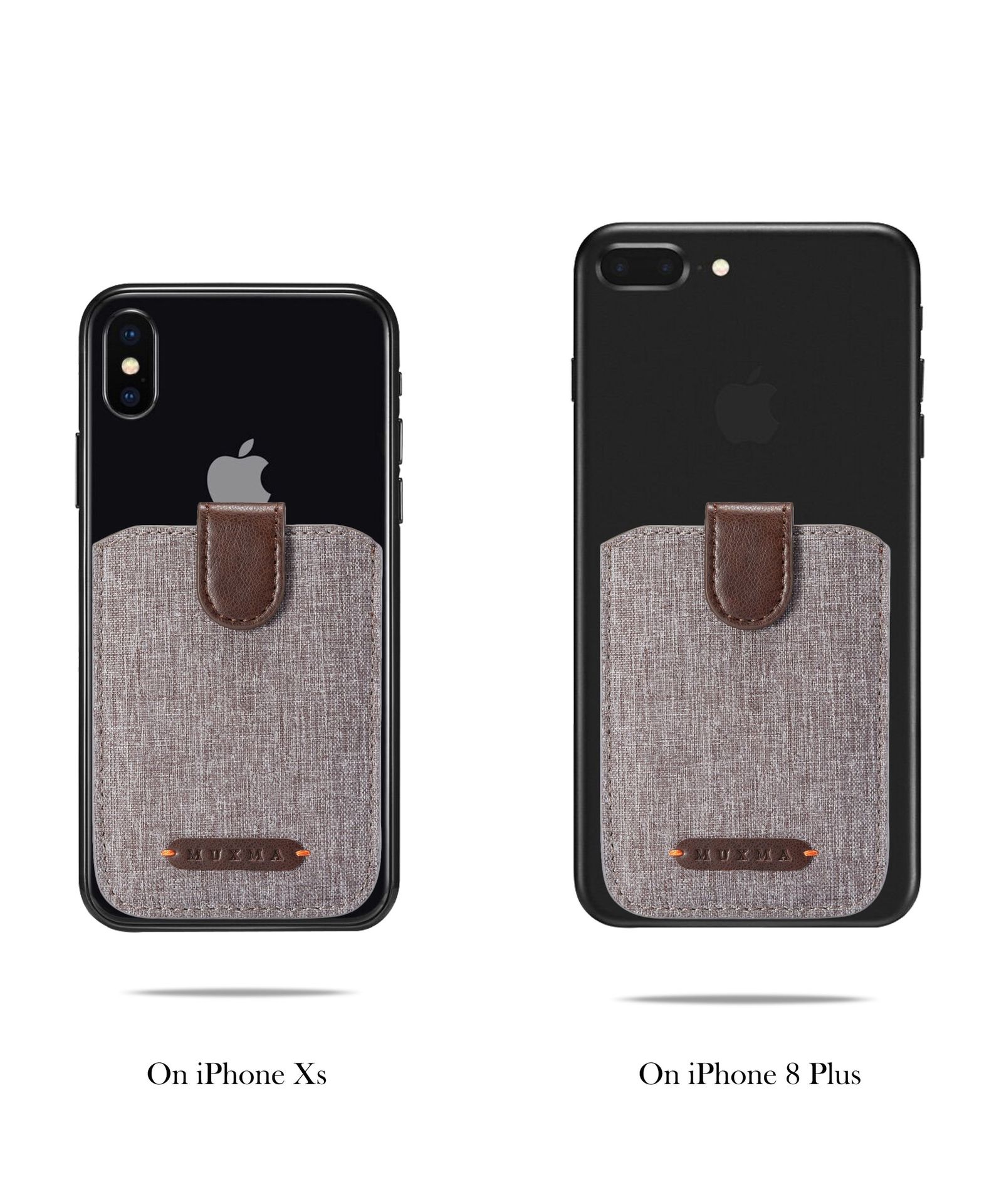 muxma 5卡帆布插卡迷你手机壳 3m胶信用卡手机背贴卡包卡套