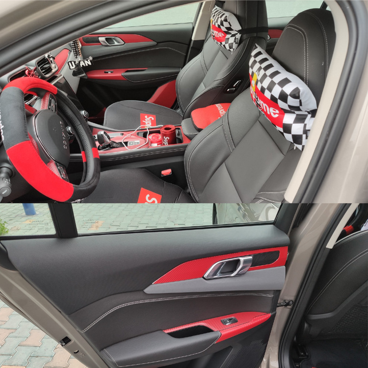 领克02 03中控内饰改装贴膜 领克排档位碳纤维装饰防刮保护膜贴纸