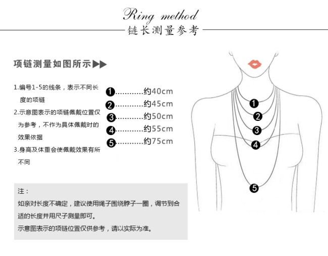 项链测量方法