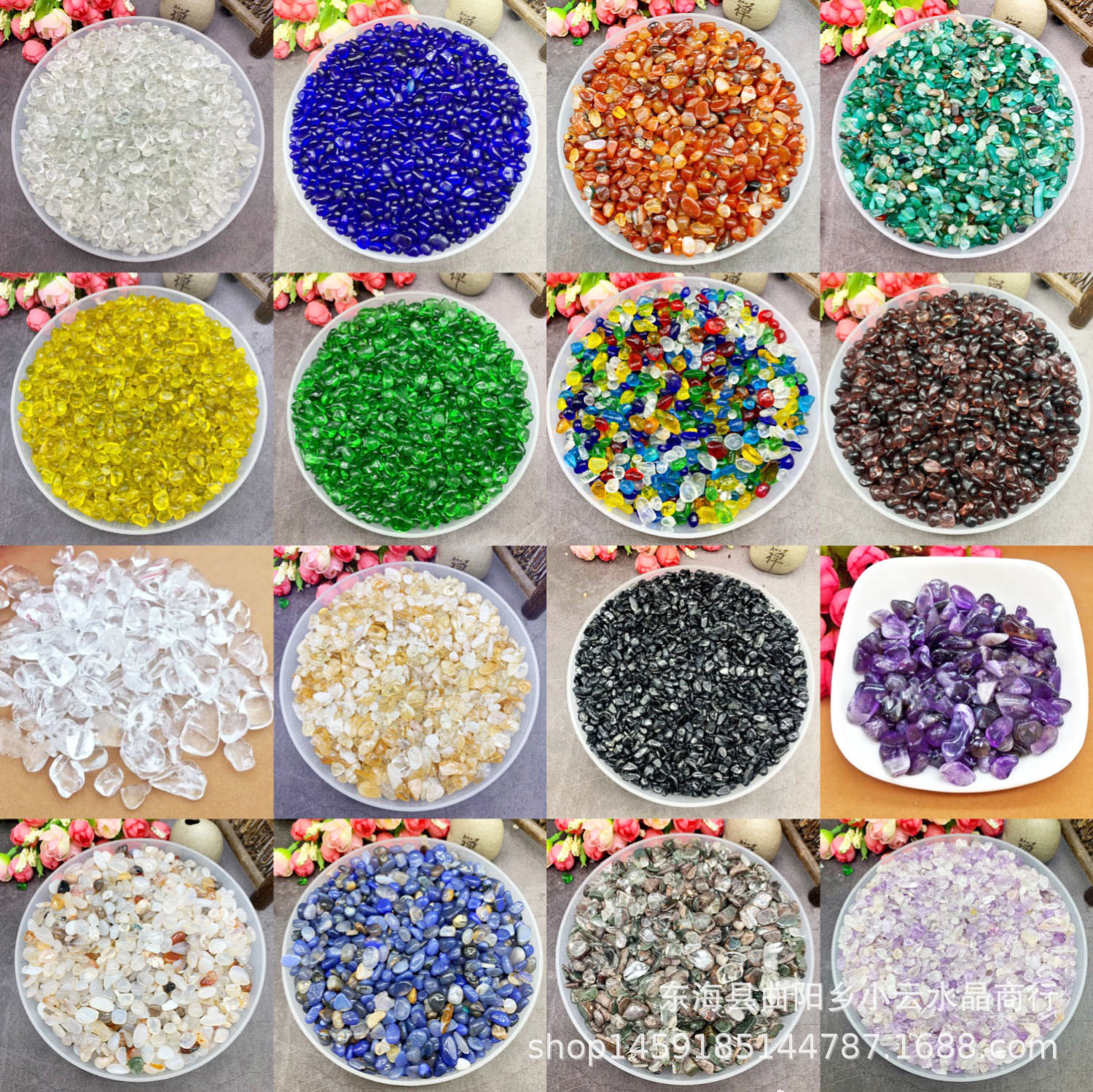 Factory Wholesale Natural White Crystal Amethyst Citrine Fluorite Agate Colored Glaze Tourmaline Crystal Gravel
