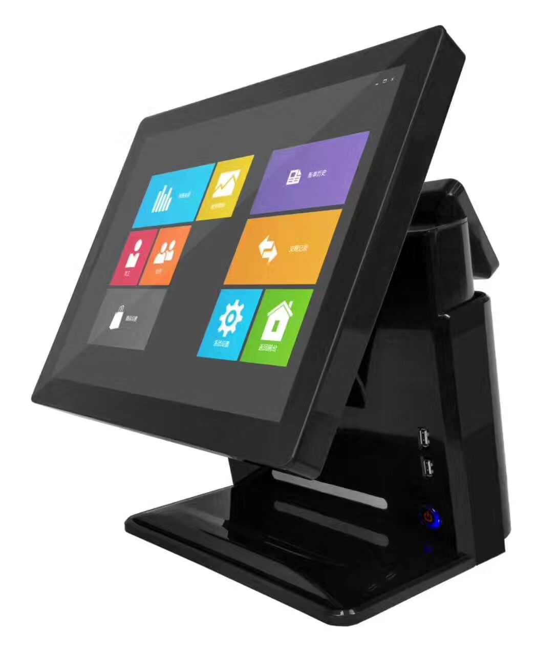 q8i单屏15寸电容触控收银机点菜机电阻触摸机奶茶咖啡连锁店收银