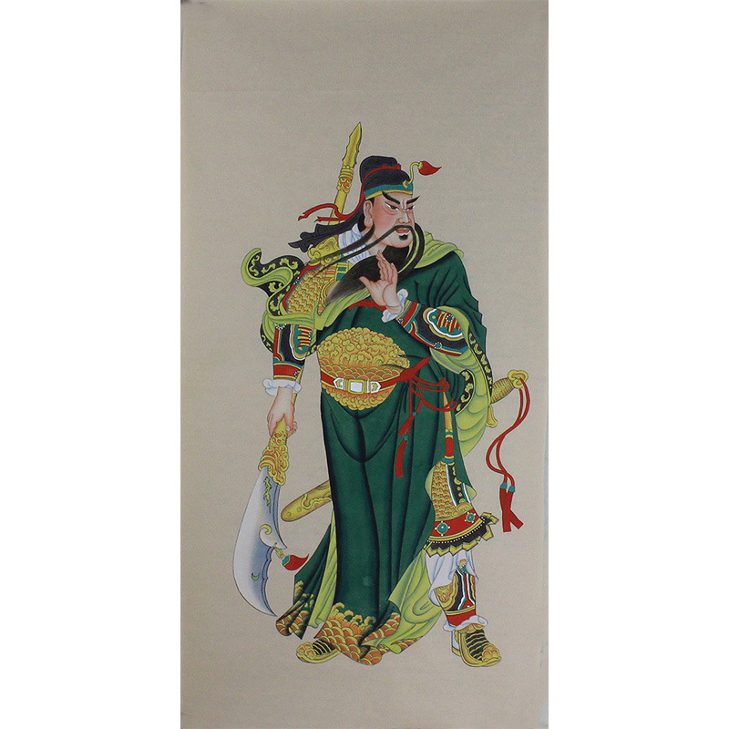 手绘中堂画国画关公图室内装饰字画未装裱无框画玄关装饰画