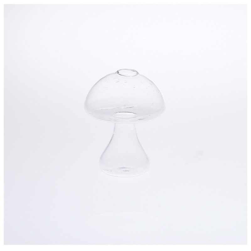 Creative Decoration Glass Crafts Cute Mushroom-Shaped Glass Small Vase Hydroponic Plant Flower Factory Wholesale