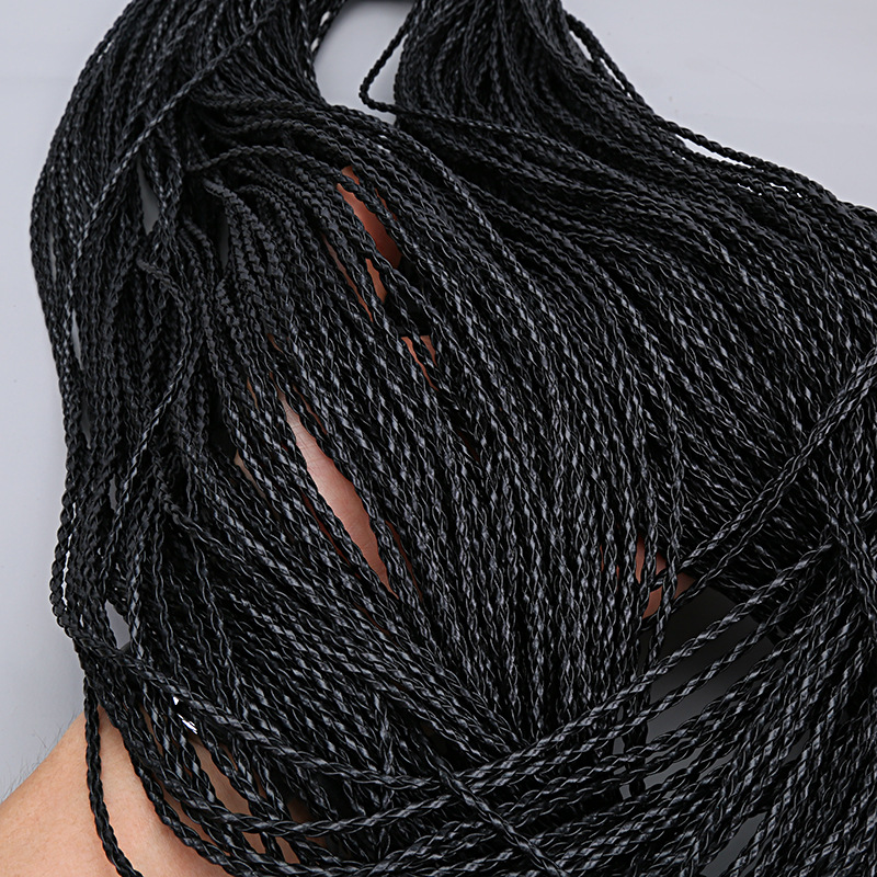 圆四股 皮绳 编织绳 pu麻花皮绳 皮革100米每扎3mm 4mm 现货批发