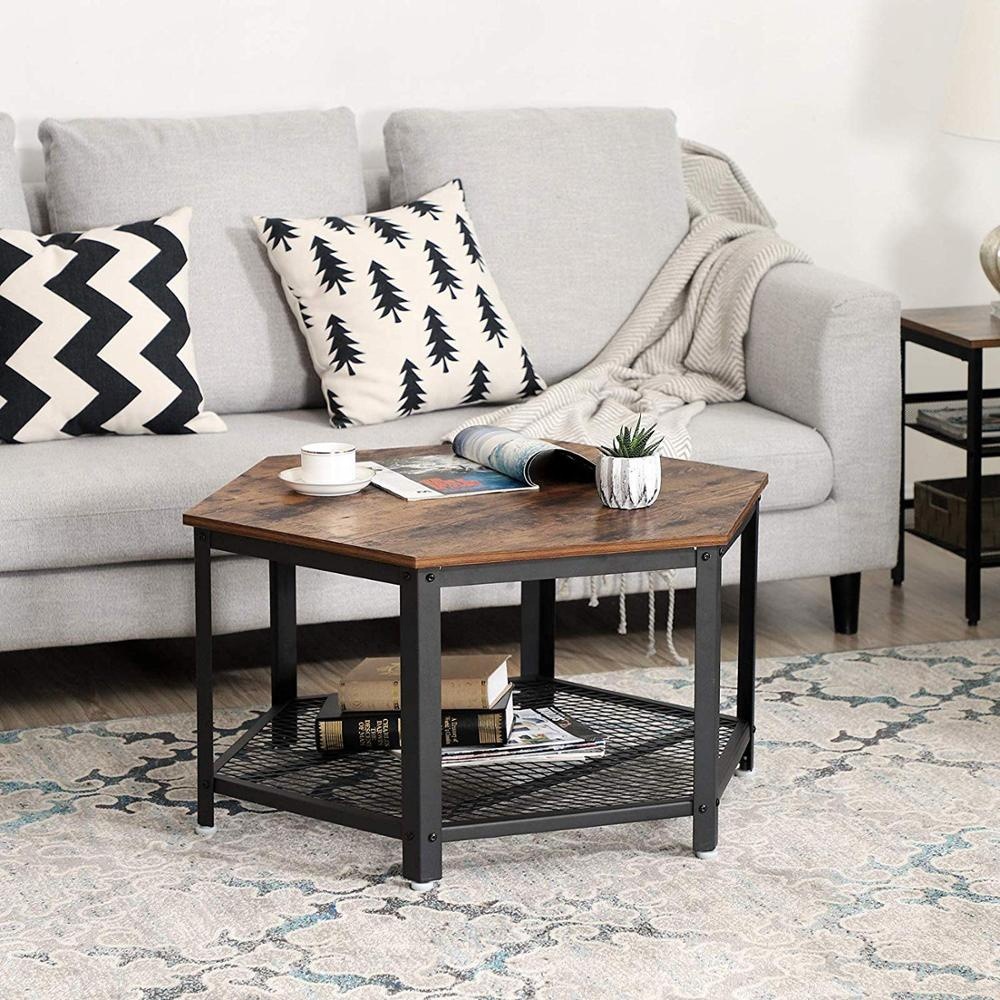 简约现代咖啡桌客厅必备存放架六角桌子家庭必备咖啡桌储存桌