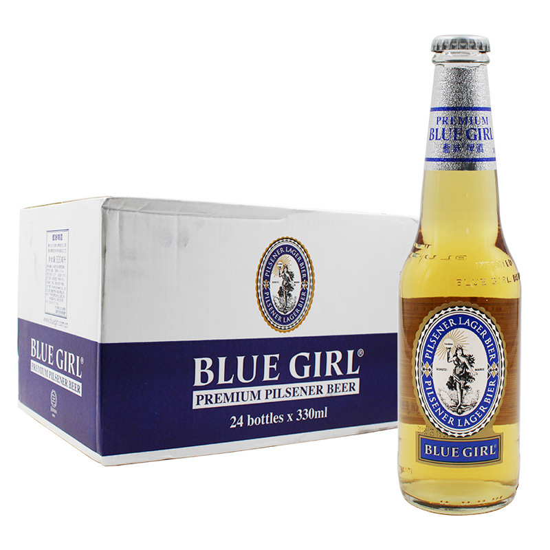 韩国原装进口 bluegirl 蓝妹啤酒 330ml *24 瓶装