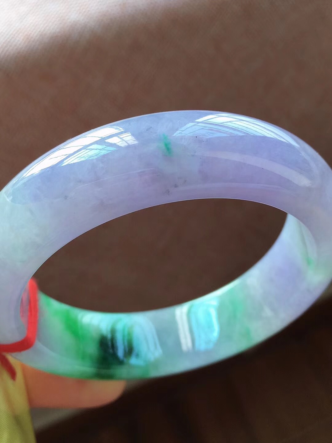 玉贵人翡翠天然翡翠a货正圈冰春彩手镯色彩缤纷条形宽版大气