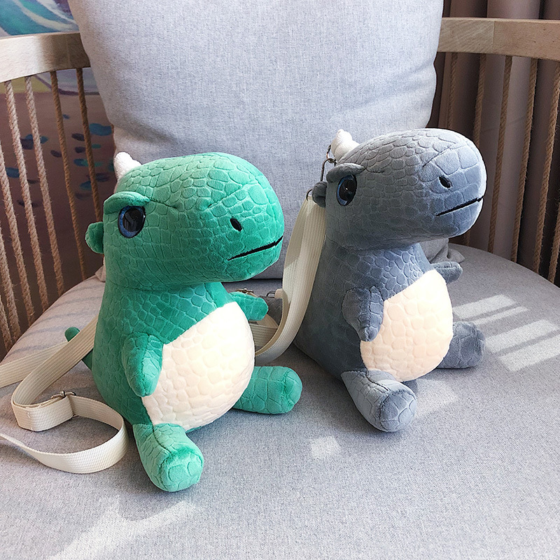 抖音同款小恐龙包儿童日本霸王龙2019新款ins潮丑萌个性毛绒包包