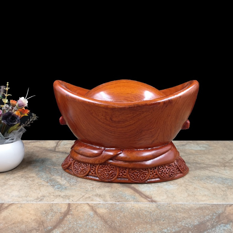 30/35cm巴西花梨实木雕刻元宝摆件 招财进宝工艺礼品