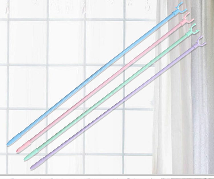 家用钢塑晾衣杆阳台晒衣杆学生宿舍撑衣杆家居挂衣服挑衣杆批发