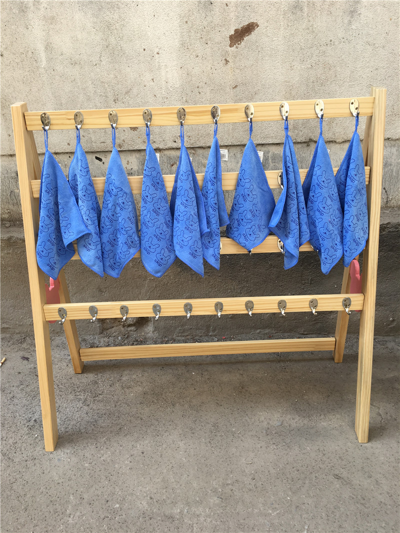 幼儿园专用实木毛巾架移动落地毛巾架小毛巾小方巾面巾小手帕