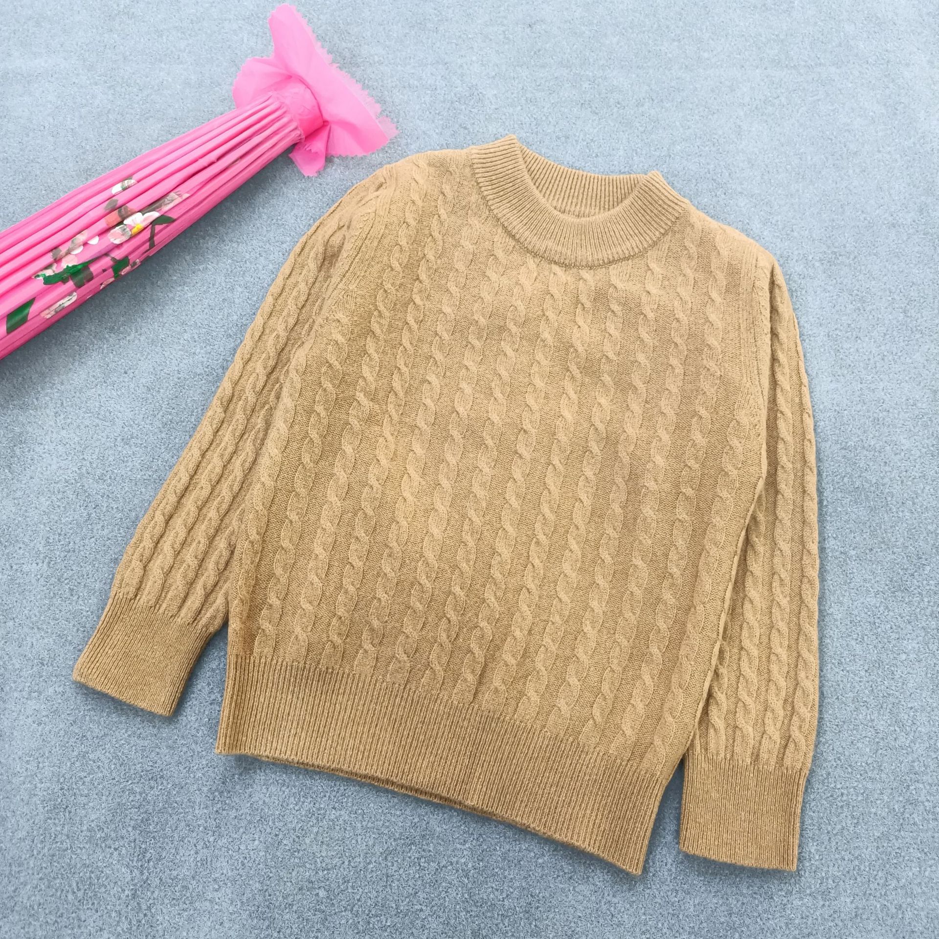 厂家批发童装纯羊毛衫7岁儿童毛衣秋冬新款男女童圆领针织打底衫