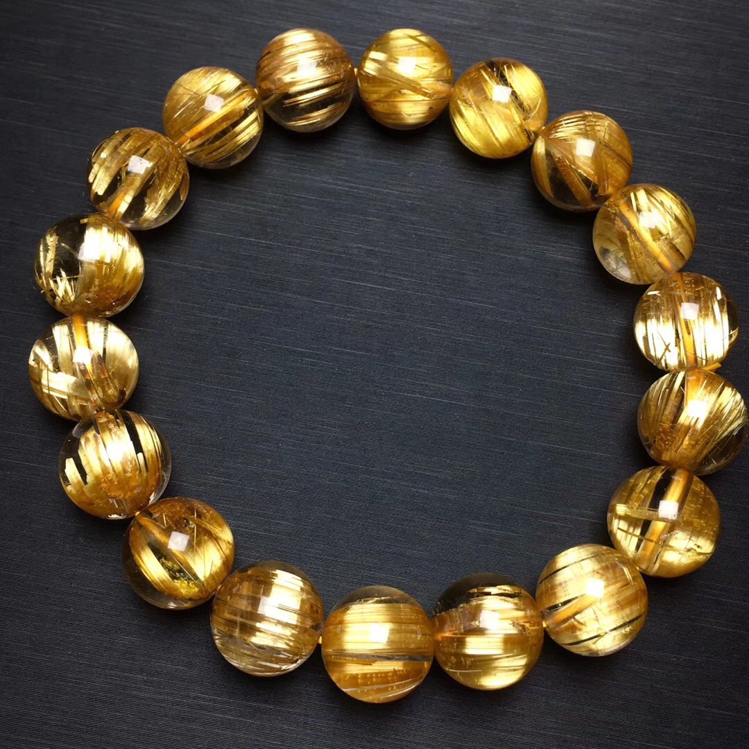 天然钛晶手链单圈男女款水晶板钛钛晶手串钛晶水晶发晶手链