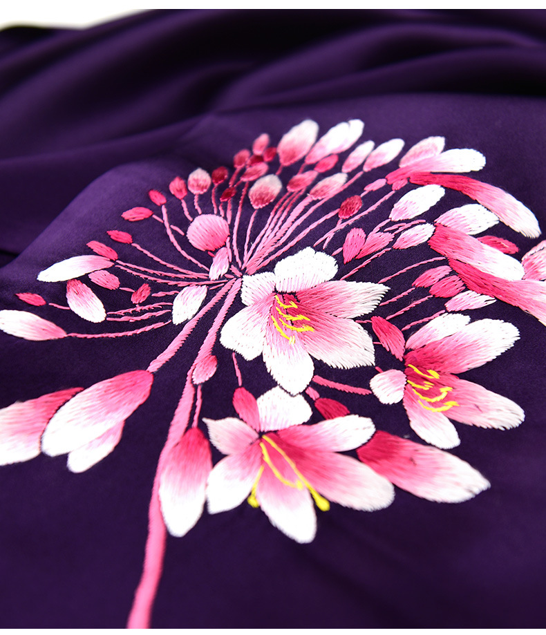 2018春夏手工苏绣围巾女真丝围巾丝巾中国风特色礼品